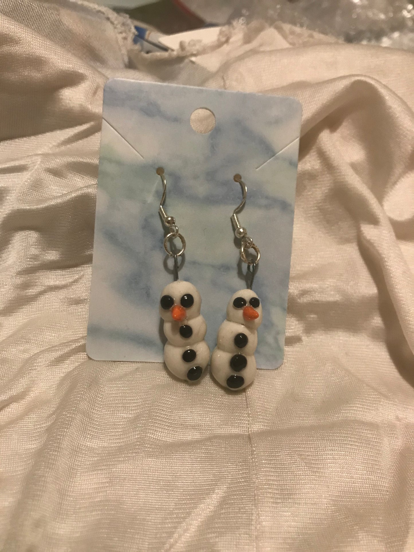 snowman earrings