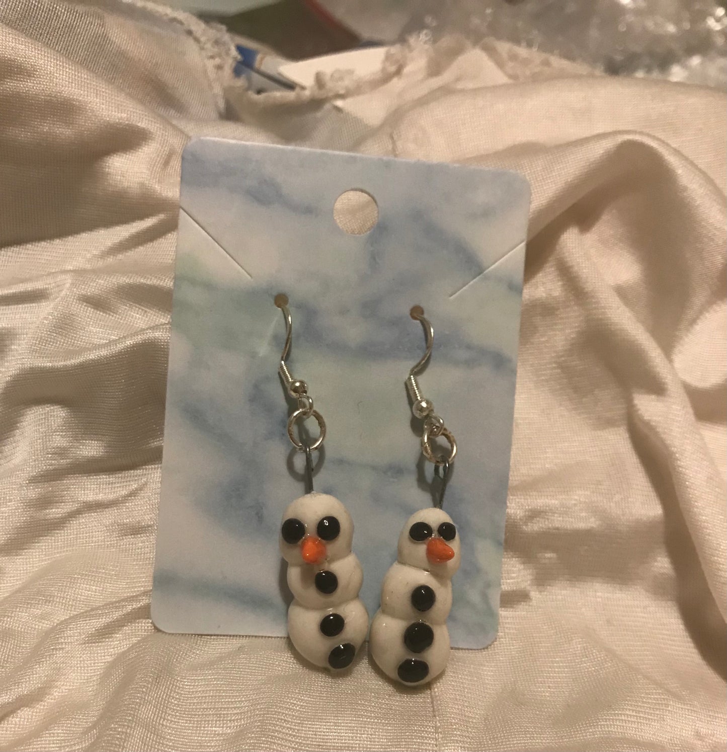 snowman earrings